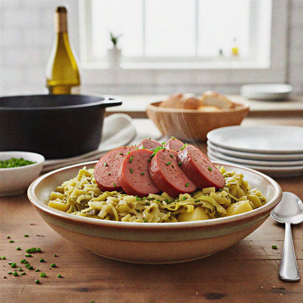 papet vaudois with sausage and leek