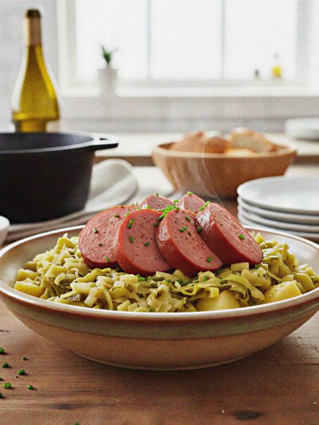 papet vaudois with sausage and leek